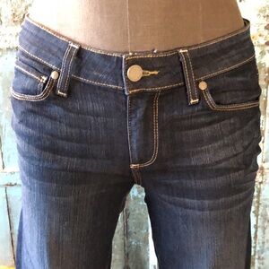 Paige Kylie Crop Dark Wash Low Rise Jeans Rolled Cuff size 27